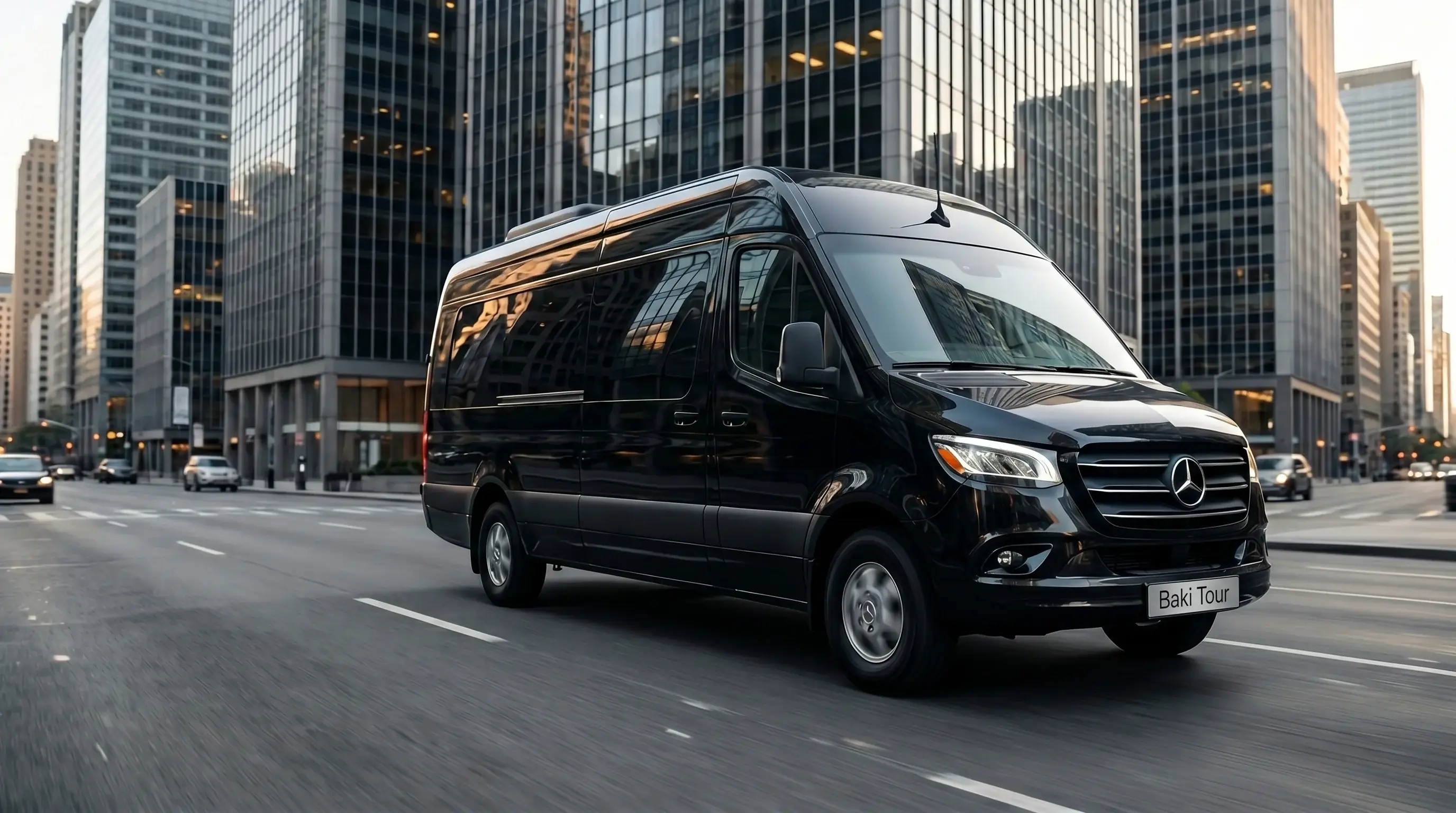Baki Tour Sprinter driving through the streets of New York